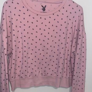 PLAYBOY Pink Patterned Sweatshirt